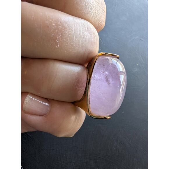 REEB ITALY 925 AMETHYST STERLING SILVER Vermeil RING SIZE 6 - Picture 8 of 8